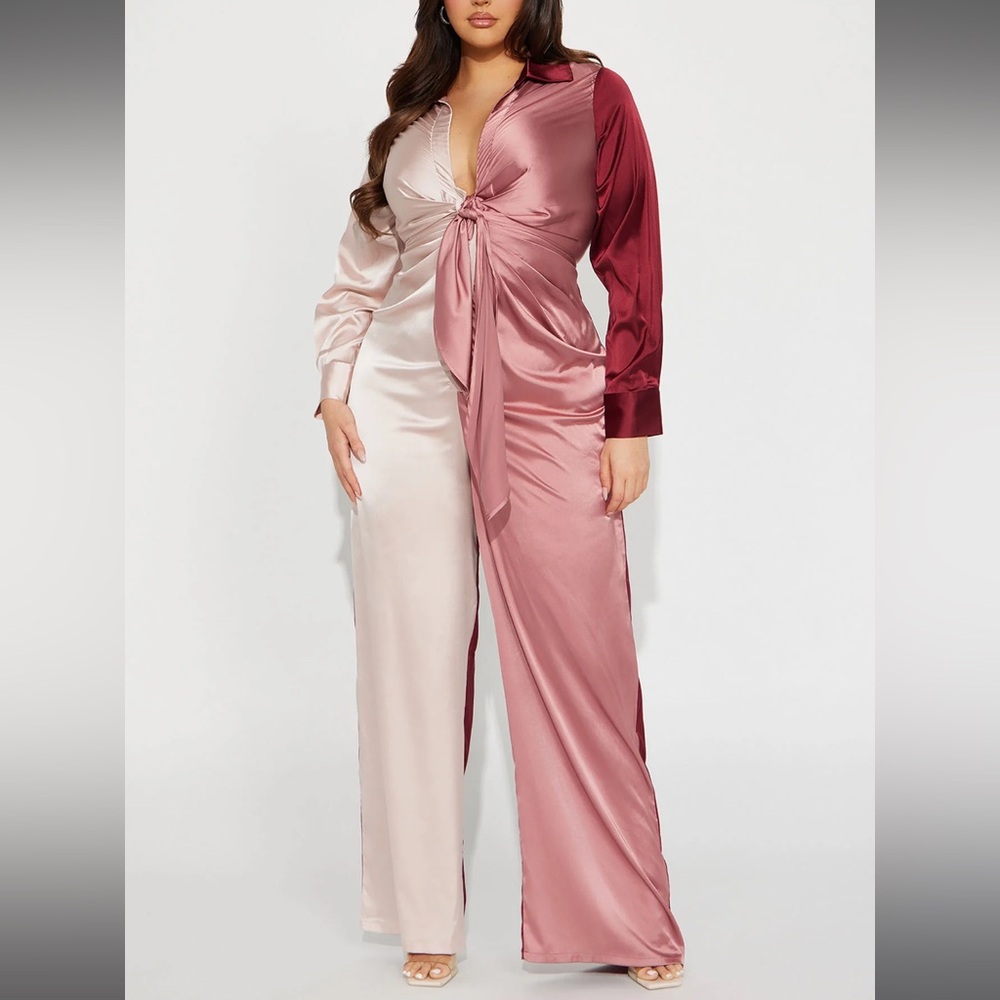 Satin jumpsuit- Beauty in a bottle